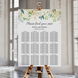 Sätesdiagram för Elfenbenskusten Grey Guld Blommig Poster