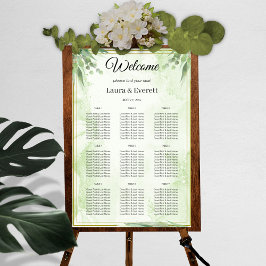 Sätesdiagram för Eucalyptus Grönt Foliage Bröllop Poster
