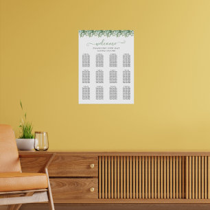 Sätesdiagram för Eukalyptus Bröllop Poster