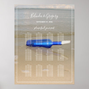Sätesdiagram för flaska på stranden Bröllop Poster