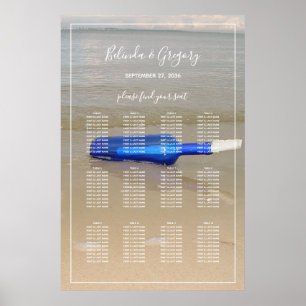 Sätesdiagram för flaska på stranden Bröllop Poster