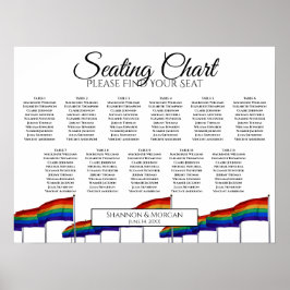 Sätesdiagram för gay pride 11 Bord Bröllop Poster
