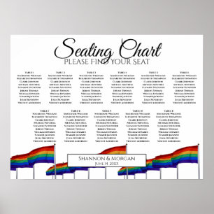 Sätesdiagram för gay pride 11 Bord Bröllop Poster