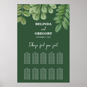 Sätesdiagram för Greenery Emerald Grönt Bröllop Poster