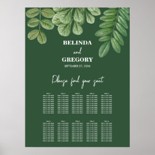 Sätesdiagram för Greenery Emerald Grönt Bröllop Poster