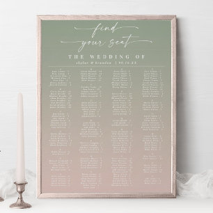 Sätesdiagram för grönt och Rosa med alfabetiskt Br Poster