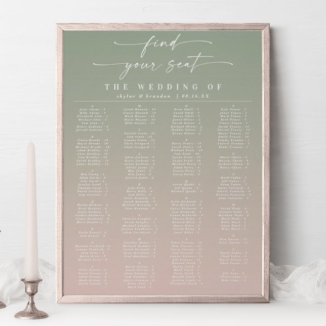 Sätesdiagram för grönt och Rosa med alfabetiskt Br Poster (Skapare uppladdad)