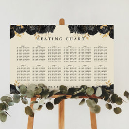 Sätesdiagram för guld Black Ro Bröllop Poster