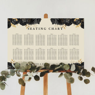 Sätesdiagram för guld Black Ro Bröllop Poster