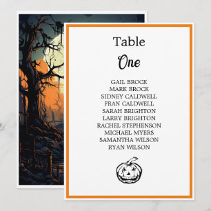 Sätesdiagram för Halloween Theme Bröllop Bord