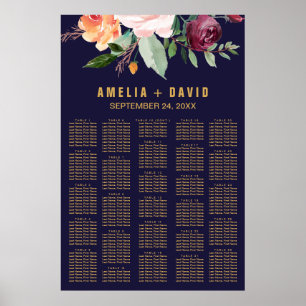 Sätesdiagram för höstBlommigt (200+ gäster) Poster
