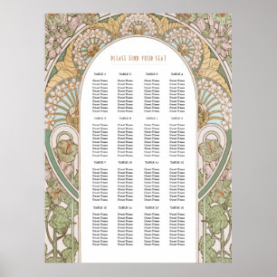 Sätesdiagram för Inspired Bröllop i art nouveau Poster
