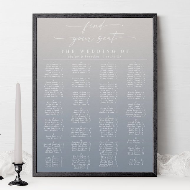 Sätesdiagram för ivoriskt och blått alfabetiskt Br Poster (Skapare uppladdad)