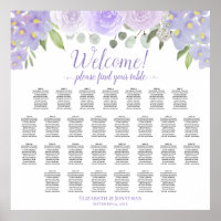 Sätesdiagram för Lavender Ro 29 Bord Boho Bröllop