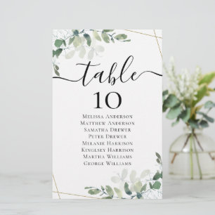 Sätesdiagram för LINEN Eucalyptus Bröllop Bord