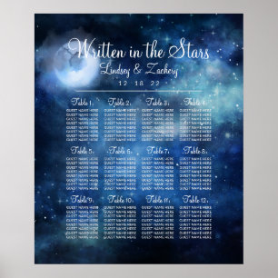 Sätesdiagram för Lunar Himlar full Moon Bröllop Bo Poster