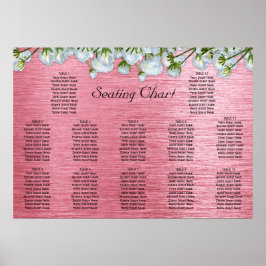 Sätesdiagram för metallisk Rosa och Vit ros Poster