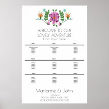 Sätesdiagram för minsta Blommigt Rosa Bröllop Logo