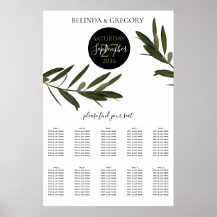 Sätesdiagram för Olive Löv (Greenery Bröllop) Poster