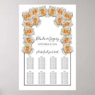Sätesdiagram för orange Ro Bröllop Poster