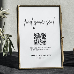 Sätesdiagram för QR-kod bröllop Hitta platsen Poster