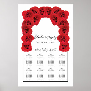 Sätesdiagram för röd ros Bröllop Poster