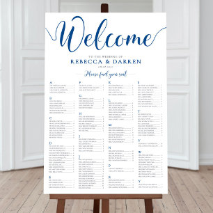 Sätesdiagram för royal blå Bröllop Poster