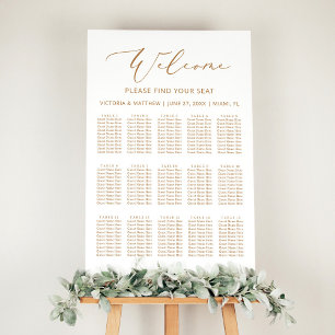 Sätesdiagram för Rustic Guld 15 Bord Bröllop Poster