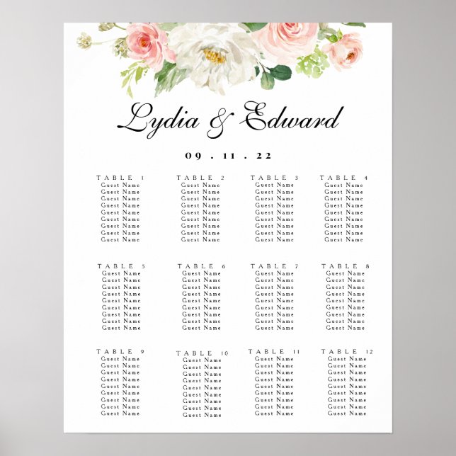 Sätesdiagram för säten i elegant i  Blommigten Brö Poster (Framsidan)