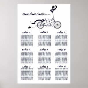 Sätesdiagram för säten i Rustic Tandem Bicycle Brö Poster