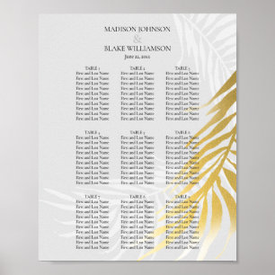 Sätesdiagram för silver och Guld Elegant bröllop Poster