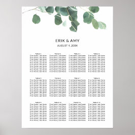 Sätesdiagram för vattenfärg Löv Bröllop Poster