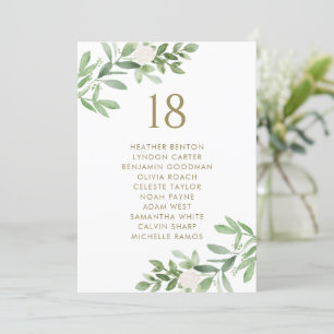 Sätesdiagram för växlar och blommor Guld Bröllop Meddelande