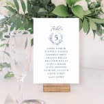 Sätesdiagram för Victorian Blue Blommigt Bröllop Bordsnummer<br><div class="desc">Bordsnumret för sätesdiagram för Victorian Blue Blommigt Bröllop</div>