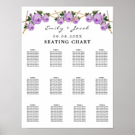 Sätesdiagram Guld Geometric Lila Blommigt Wed 120 Poster
