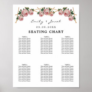 Sätesdiagram Guld Geometric Rosa Blommigt Ved 60 Poster