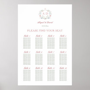 Sätesdiagram över säten i blommigt vid Religiösan  Poster