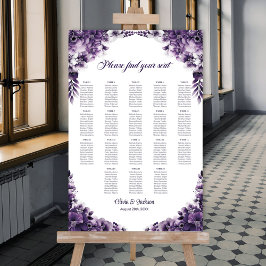 Sätesdiagram över säten i Bord Lila Blommigt Bröll Poster