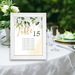 Sätesdiagram över säten i grönt Guld White Peony R Inbjudningar