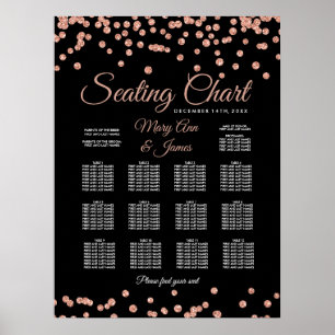 Sätesdiagram Ro Faux Glitter-konfetti Blac Poster