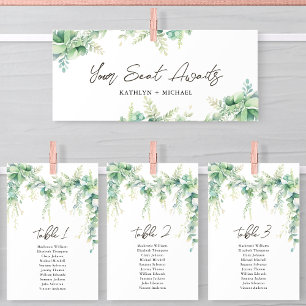 Sätesdiagramhuvud Eucalyptus Greenery Card Inbjudningar