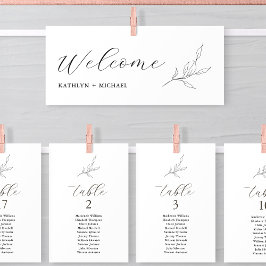 Sätesdiagramhuvudets minimalistiska Grey Löv-kort Inbjudningar