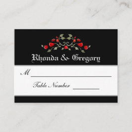 Säteskort för bröllop - matchning av svart och Röd Placeringskort