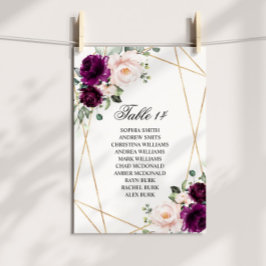 Säteskort för lila och  Ro Bröllop Inbjudningar