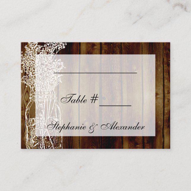 Sätesplatser för Mason Burk Frimärke Bord Placeringskort (Framsida)