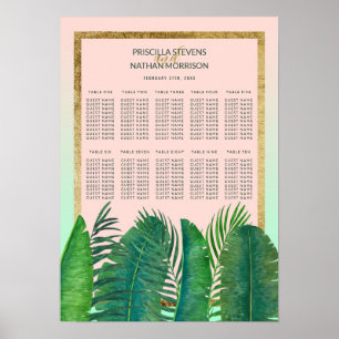 Sätesschema för Tropical Handflatan Träd Banana Lö Poster