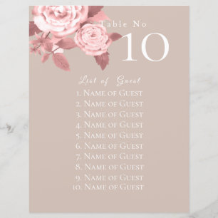 Sätesscheman för elegant Chic Ro Bröllop