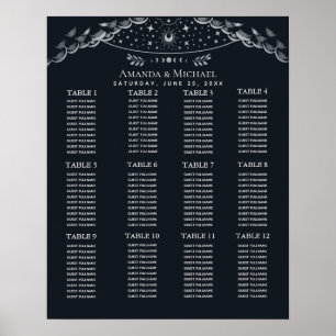 Sätesschemat för Bröllop i silver, Mystical Tarot Poster