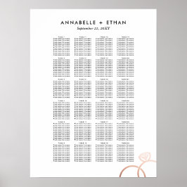 Sätesschemat för det moderna Ringar-Bröllop i ro Poster