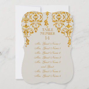 Sätesschemat löv Damask Art nouveau Bord Inbjudningar